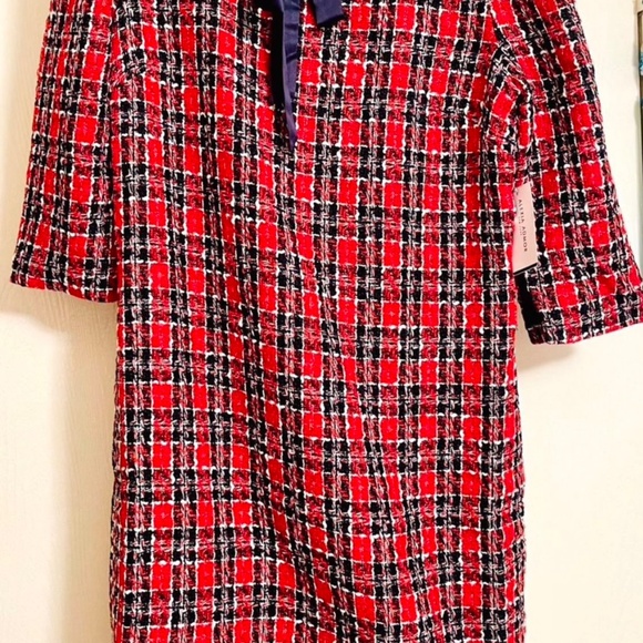 Brand New Alexia Admor Camilla Plaid Puff Sleeve Collarded Shealth Dress - Picture 3 of 12